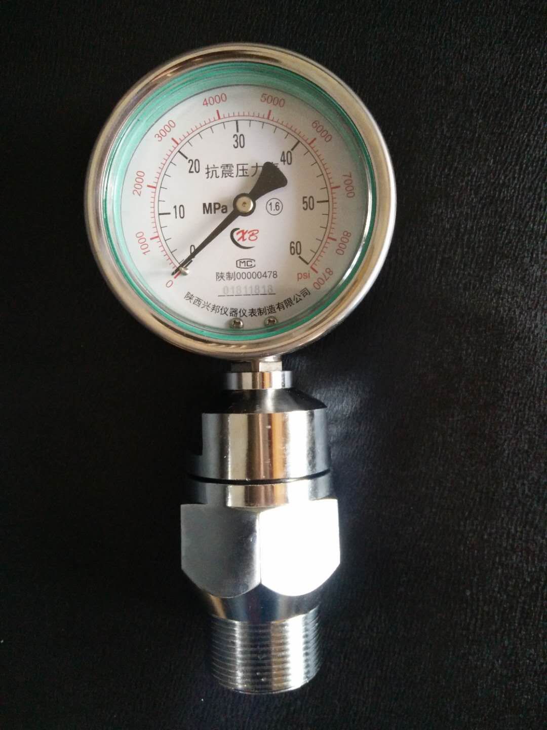 抗震压力表，YK-100/150,1.6级，0-40-60-80-100MPA，ZG11/2